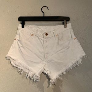 Wrangler High Rise Cut Off Denim Shorts